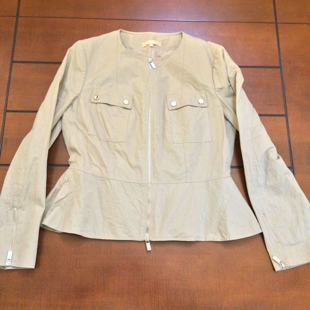 Michael Kors made in Italy tan jacket linen blend 14
